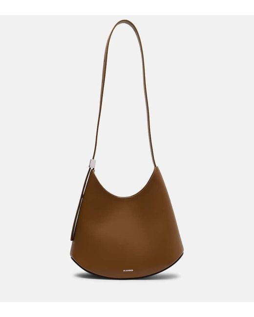 Jil Sander Brown Schultertasche Eldorado Small Aus Leder