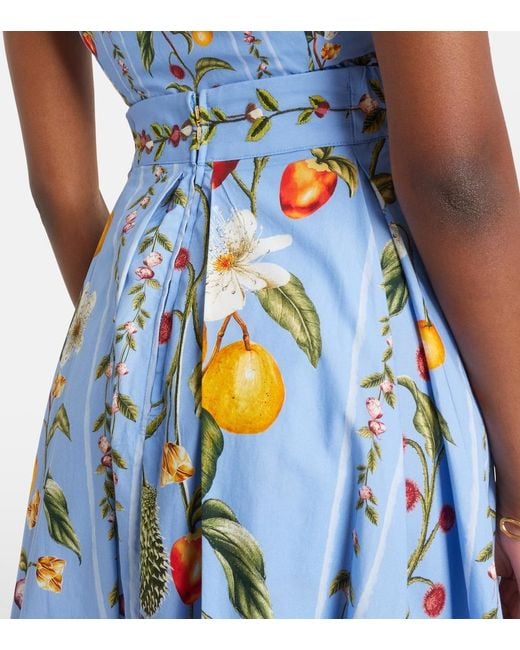 Agua Bendita Blue Delta Printed Cotton Maxi Skirt