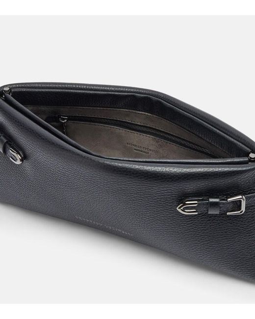 Brunello Cucinelli Black Small Leather Clutch