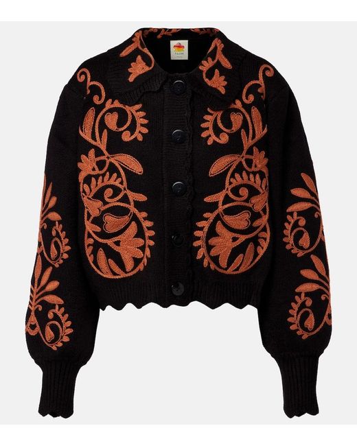 Farm Rio Black Bestickter Cardigan Cornely Ainika