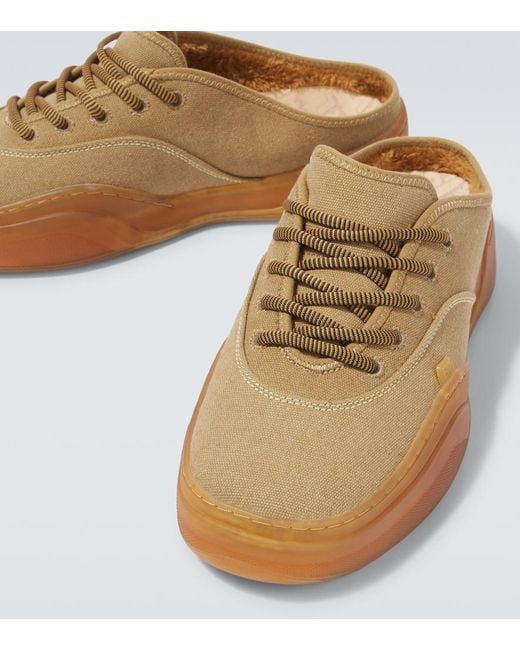 ERL Brown Canvas Mules for men