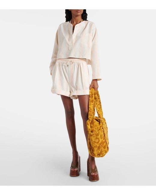 Chloé Natural Striped Shorts