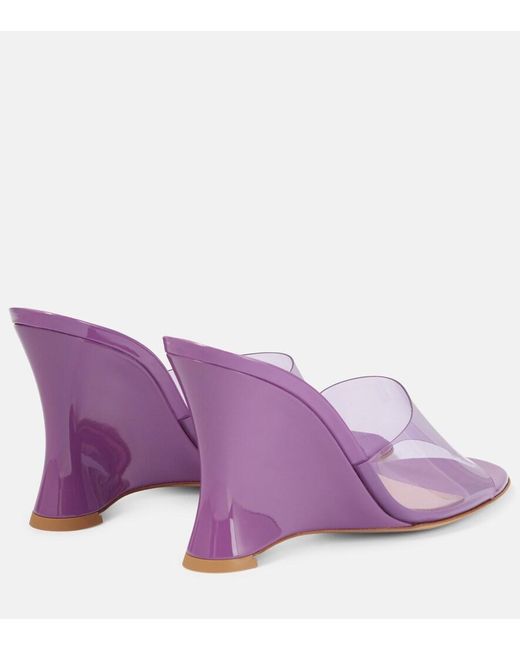 Gianvito Rossi Purple Futura 95 Pvc Wedge Mules