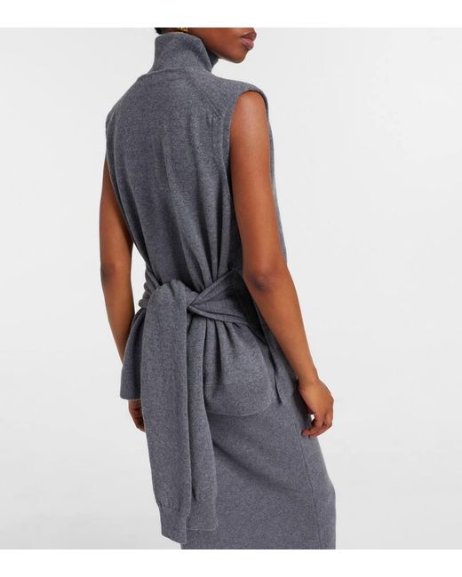 Rohe Gray Layered Wool And Cashmere-Blend Midi Dress