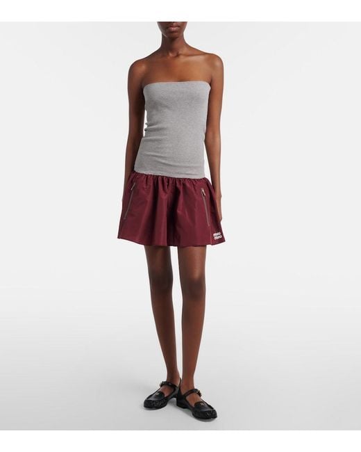 Miu Miu Brown Technical Miniskirt