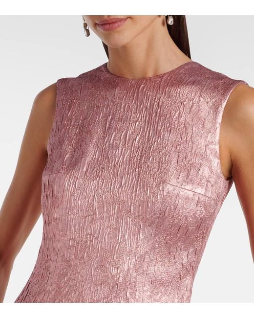 Emilia Wickstead Pink Robe Nodin Aus Cloque