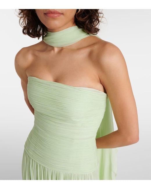 Marmar Halim Green Robe Aus Seiden-Georgette