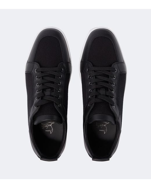 Christian Louboutin Black Rantulow Leather Sneakers for men