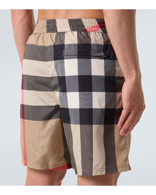 Burberry Natural Check Swim Trunks for men