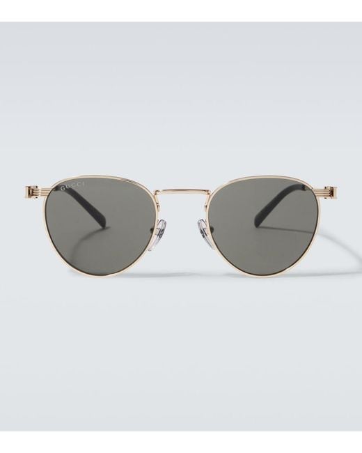 Gucci Gray Round Sunglasses for men