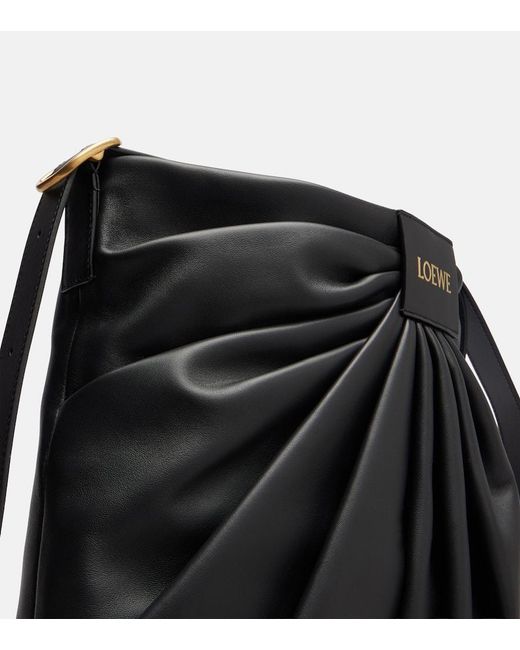 Loewe Black Tote Bag Draped Aus Leder