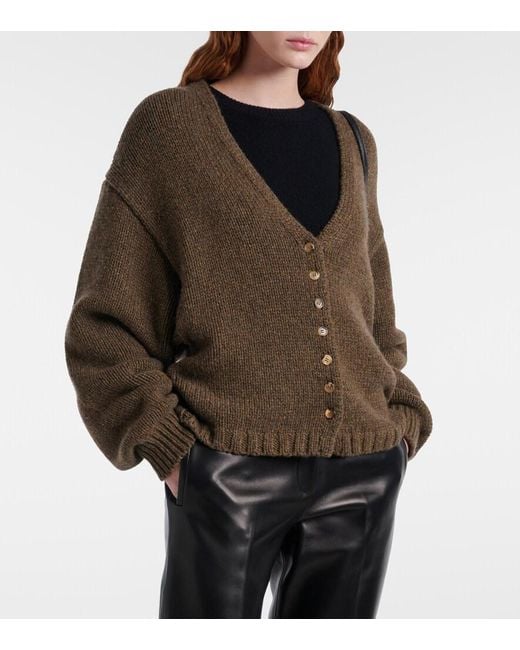 Khaite Green Axel Oversized Cashmere Cardigan