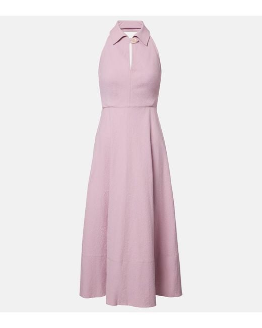 Veronica Beard Pink Mackey Cotton-Blend Midi Dress