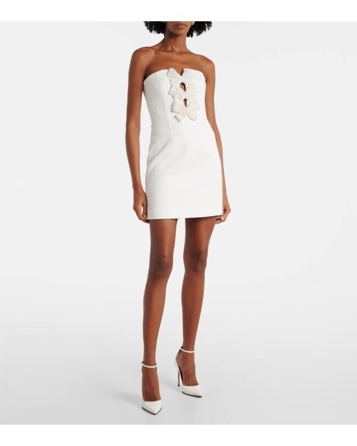 Rebecca Vallance White Alicia Recut Embellished Bustier Dress