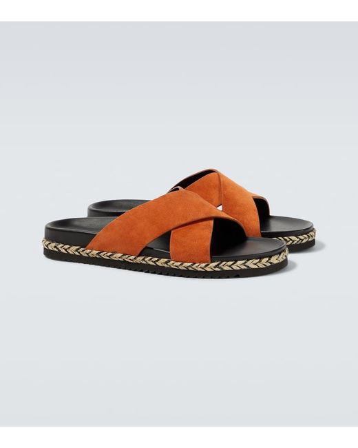 Frescobol Carioca Brown Breno Suede Sandals for men