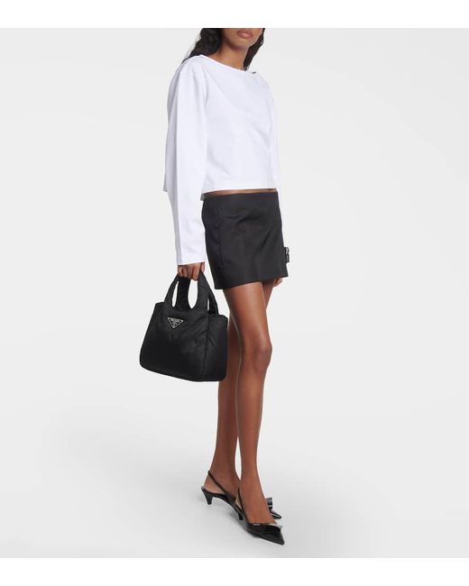 Prada Black Re-Nylon Small Padded Tote Bag