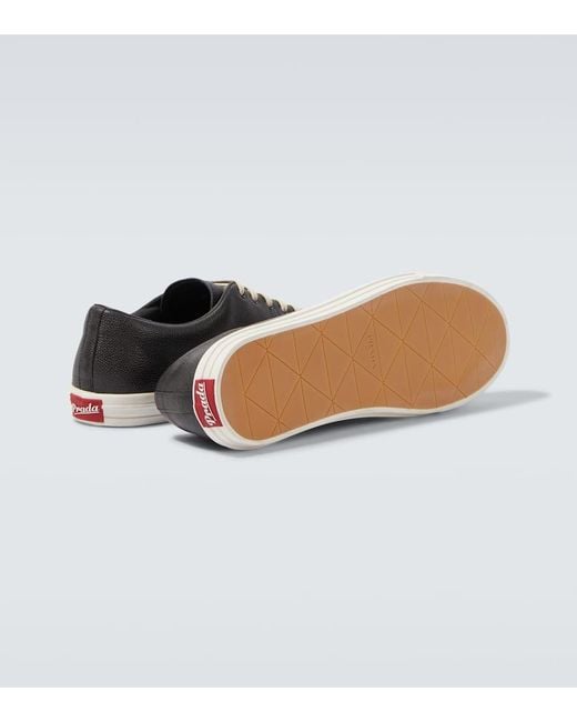 Prada Sneakers Aus Leder in Black für Herren
