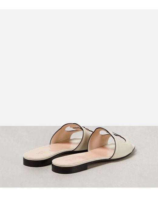 Gucci Natural Cut Leather Sandals