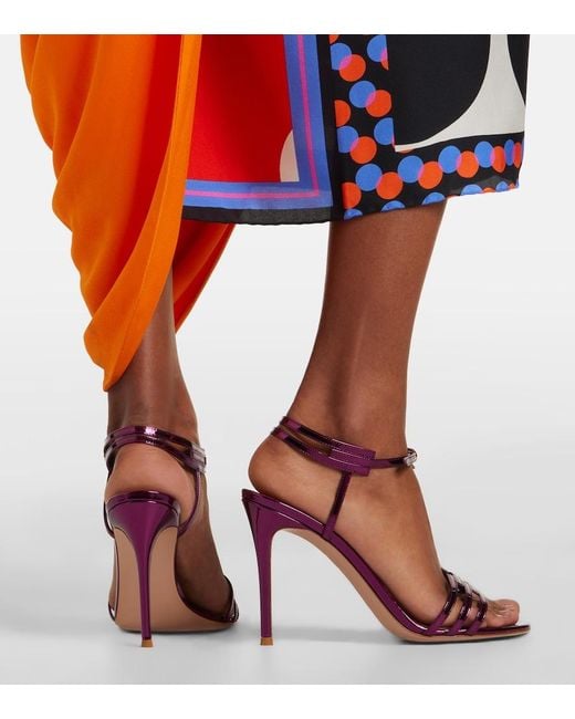 Gianvito Rossi Pink Metallic Leather Sandals