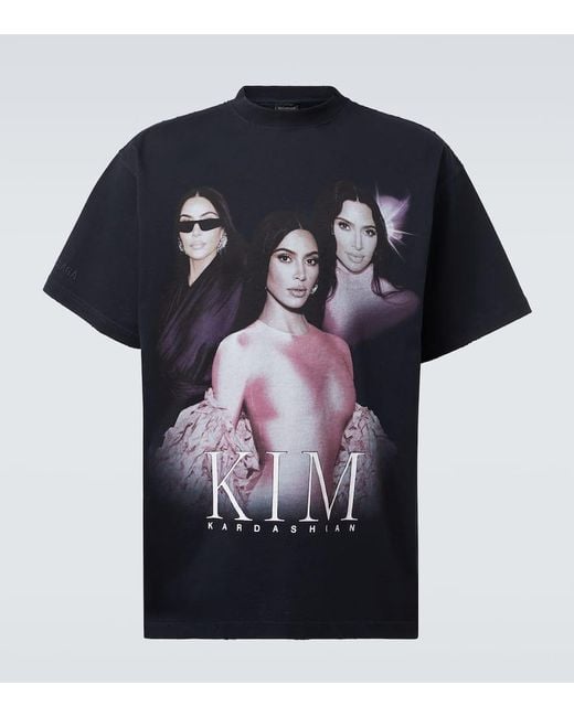 Balenciaga T-Shirt Kim K Aus Baumwoll-Jersey in Black für Herren