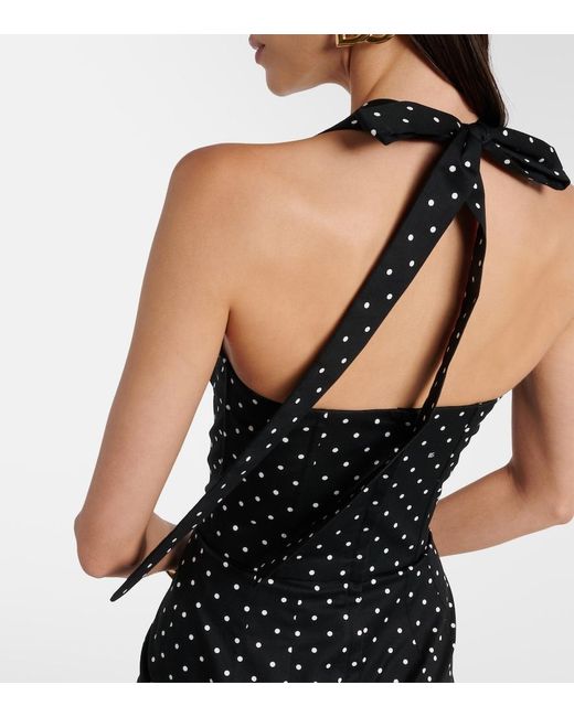 Dolce & Gabbana Black Short Cotton Corset Dress With Polka-Dot