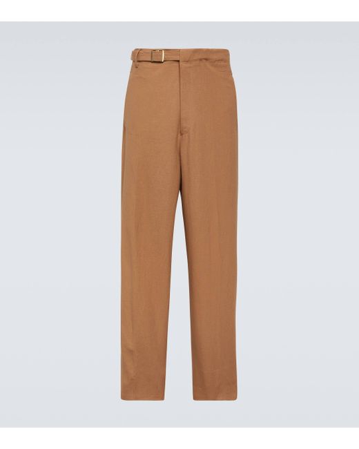Zegna Natural Linen Wide-leg Pants for men