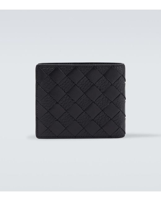 Bottega Veneta Black Intrecciato Leather Wallet for men