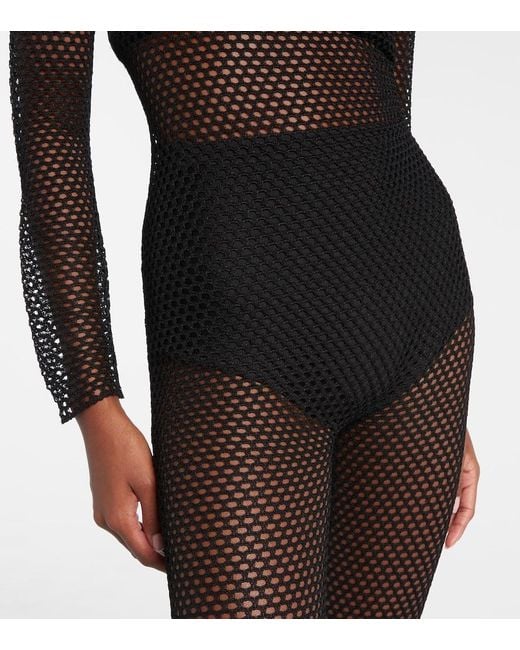 Givenchy Gray Mesh Turtleneck Bodysuit