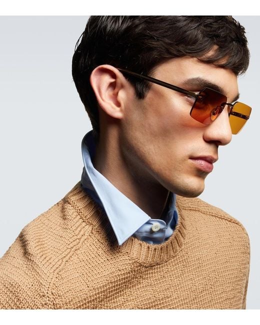 Prada Metallic Square Sunglasses for men