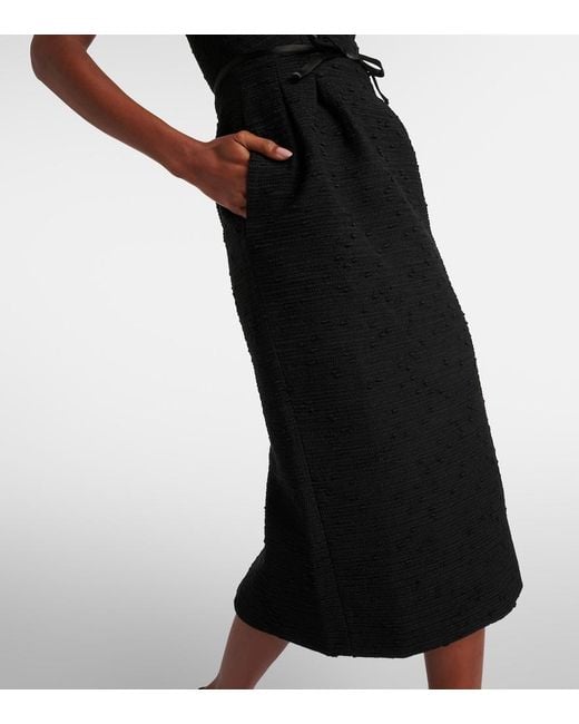 Erdem Black Tweed Midi Dress