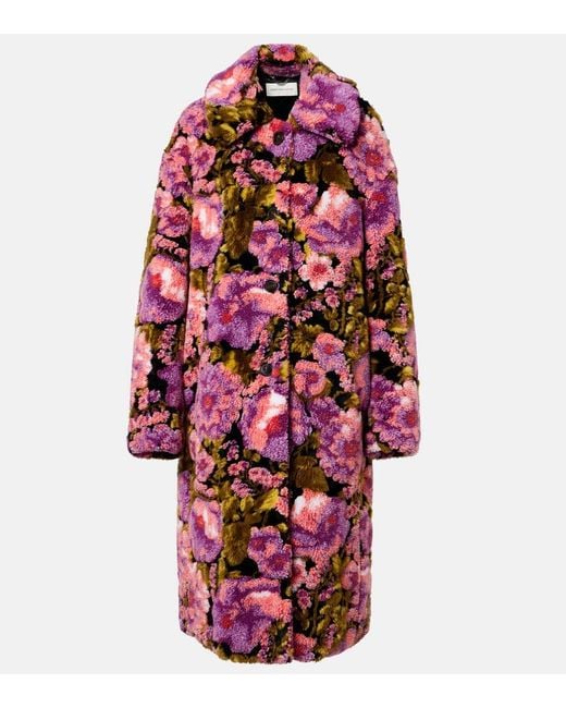 Dries Van Noten Red Floral Coat