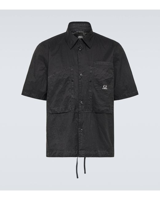 C P Company Black Light Microweave Laminated Shirt for men