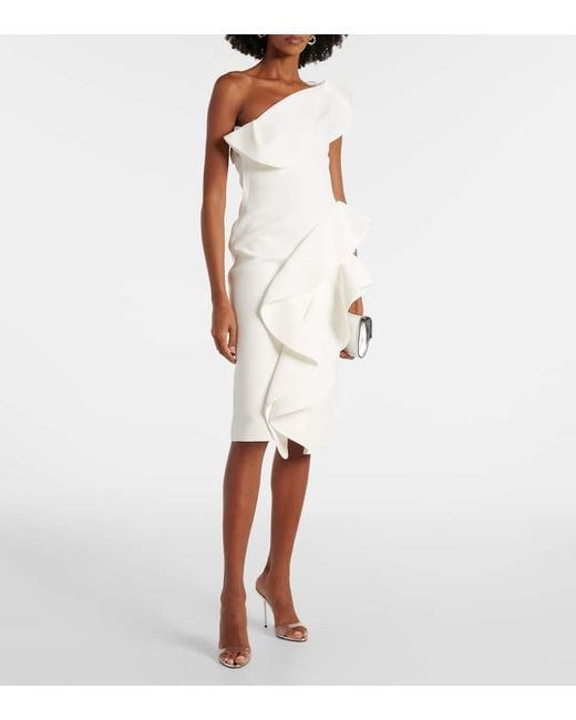 Maticevski White Bridal Midikleid Rhythm