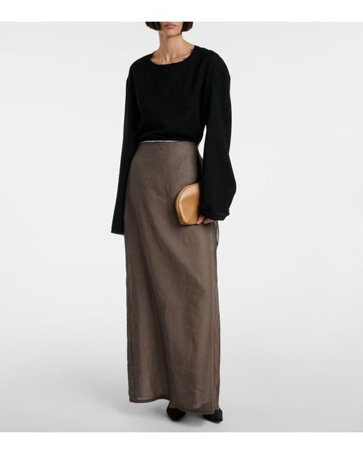The Row Brown Sylvia Leather Clutch