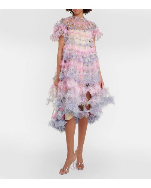 Jupe Midi Asymetrique En Tulle SUSAN FANG en coloris White