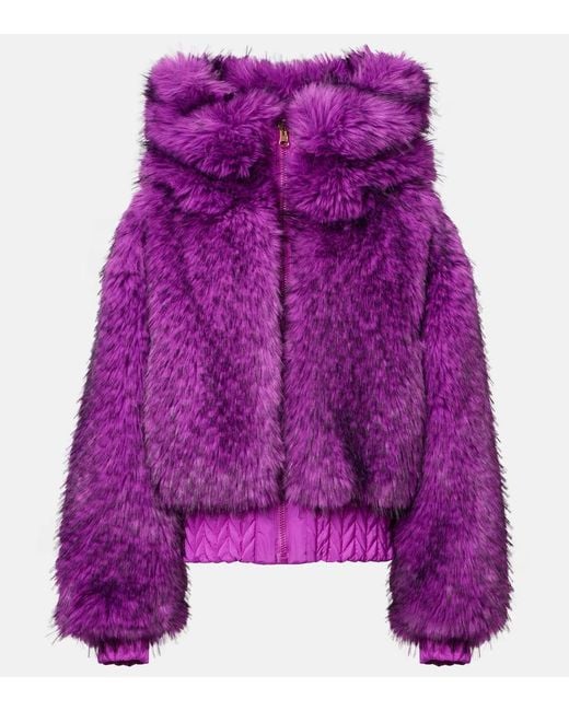 Goldbergh Purple Indira Reversible Faux-Fur Ski Jacket