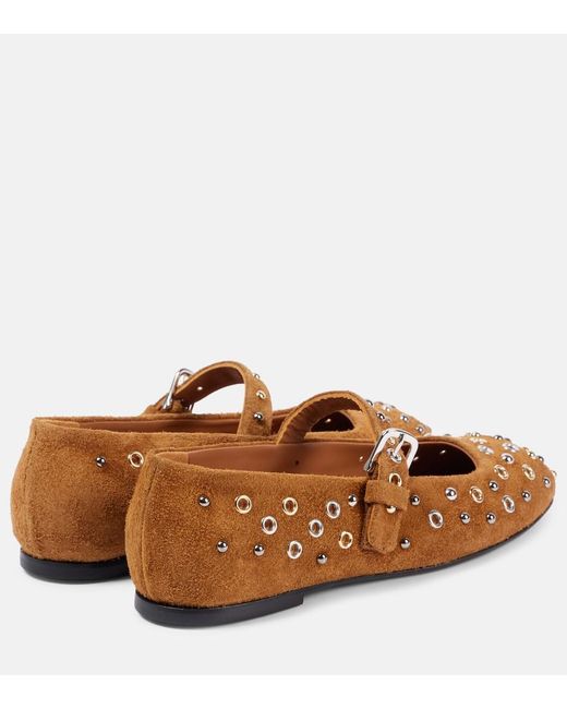 Dorothee Schumacher Brown Wild Softness Suede Mary Jane Flats