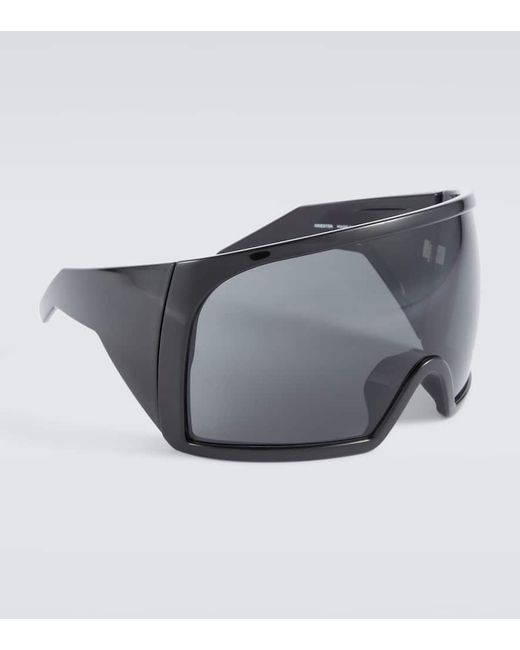Rick Owens Gray Shield Oversized Sunglasses for men