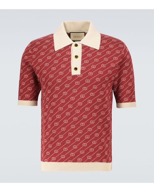 Gucci Red Ouverture Short-sleeved Polo Shirt for men