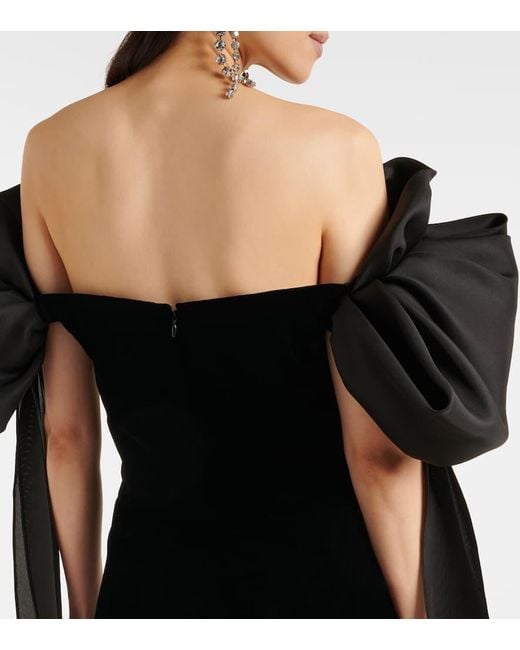 Carolina Herrera Black Off-Shoulder-Minikleid