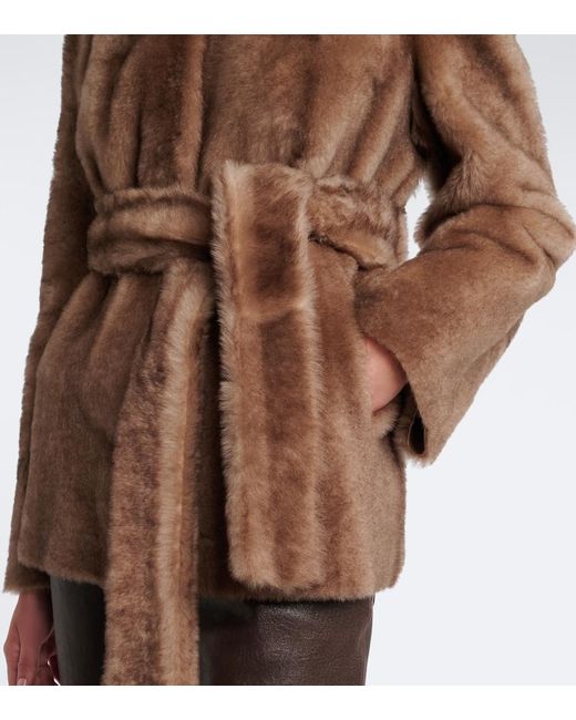 Nour Hammour Brown Elsa Shearling Jacket