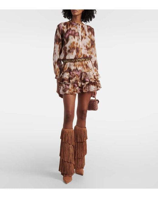 Paris Texas Brown Jessie 105 Fringed Suede Knee-High Boots