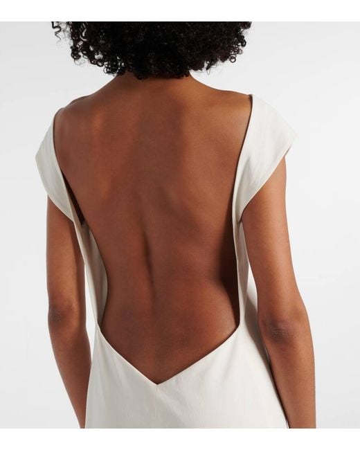Khaite White Ayame Open-Back Cotton Maxi Dress