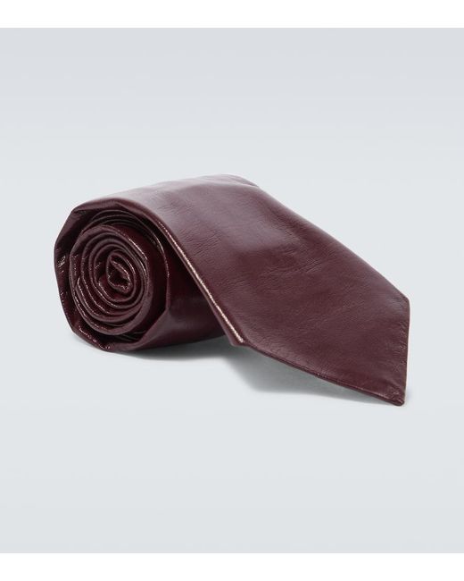 Bottega Veneta Krawatte aus Leder in Purple für Herren