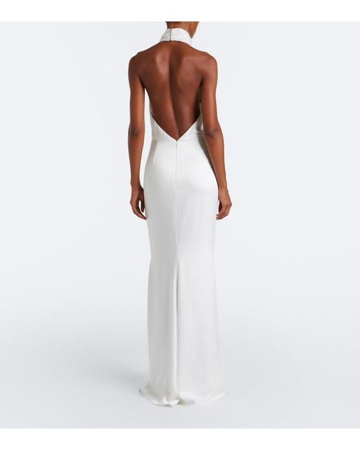 Givenchy White Open-Back Draped Gown