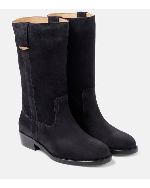 Isabel Marant Blue Heikee 35 Suede Ankle Boots