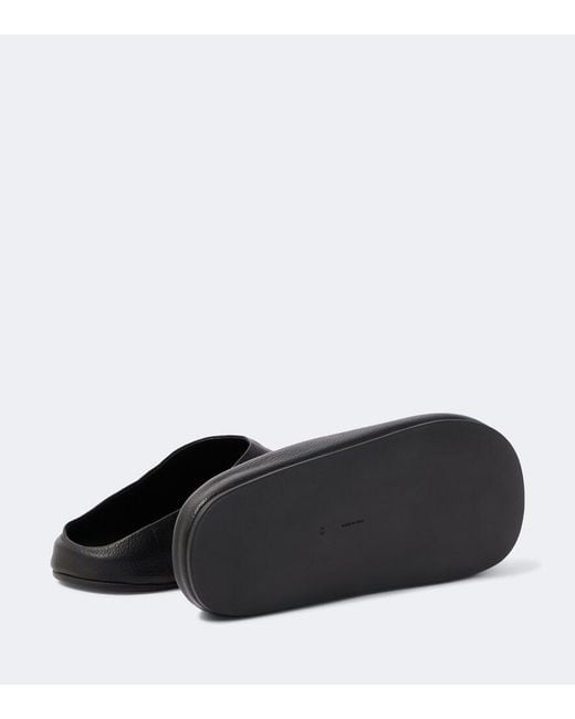 The Row Black Hudson Leather Mules for men