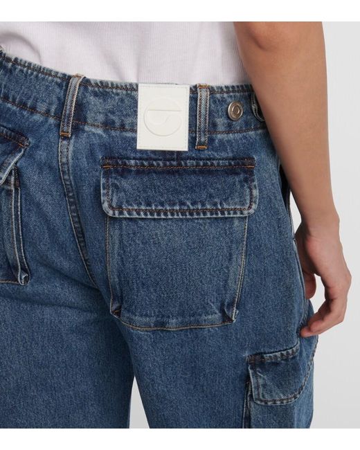 Coperni Blue Wide-Leg Denim Cargo Pants