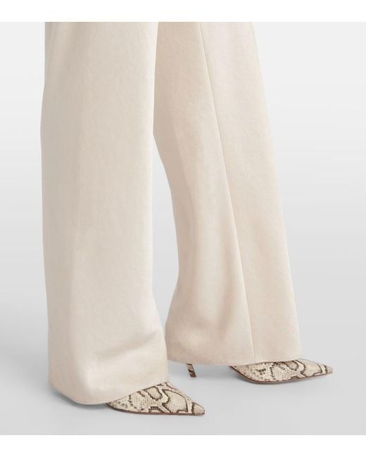 Vince White Weite High-Rise-Hose Aus Satin
