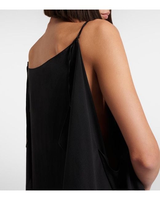 The Row Black Kylo Ruffled Silk Maxi Dress
